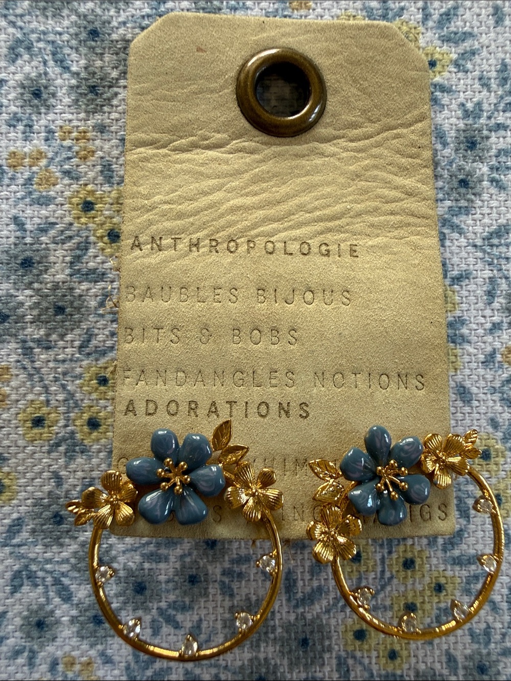 Anthropologie blue enamel earrings